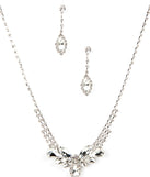 Rhinestone Leaf Necklace Set