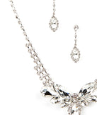 Rhinestone Leaf Necklace Set