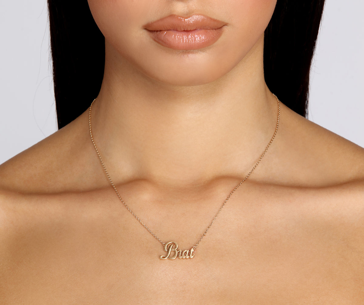 Script Brat Necklace