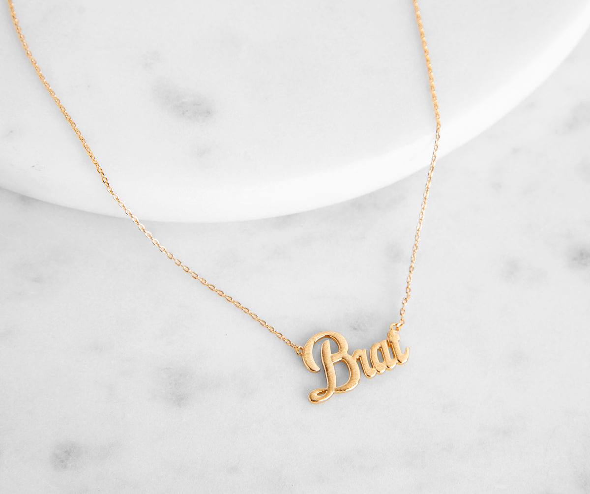 Script Brat Necklace