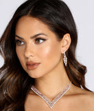 Glam And Glitz Necklace And Earring Set is the perfect Homecoming look pick with on-trend details to make the 2023 HOCO dance your most memorable event yet!