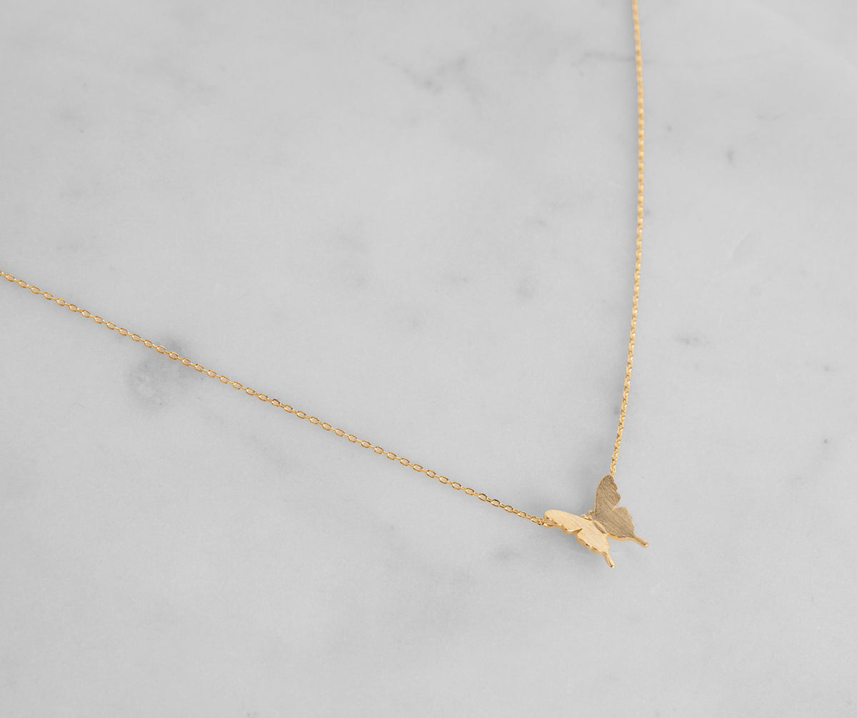 18K Gold Dipped Butterfly Necklace