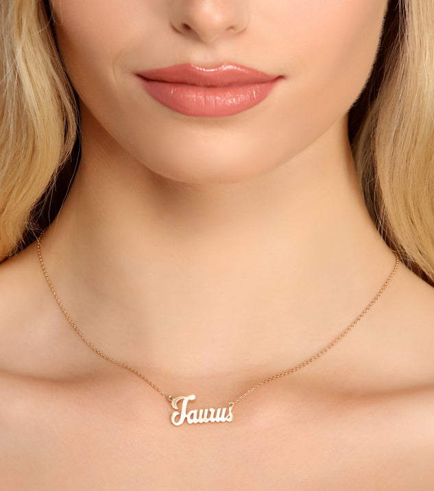 Taurus Script Necklace