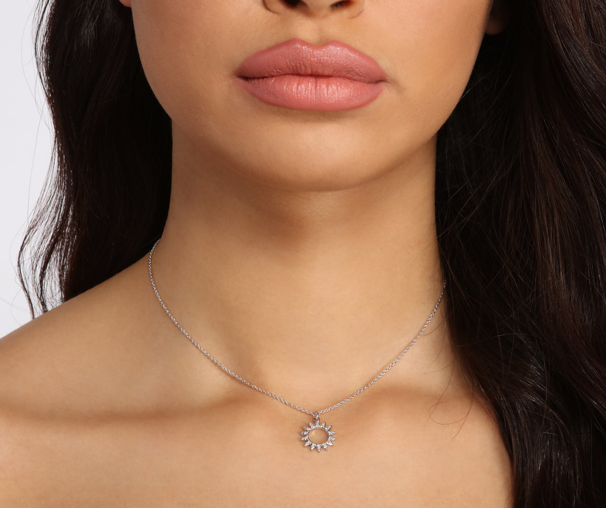 Let The Sun Shine Through Dainty Silver Necklace