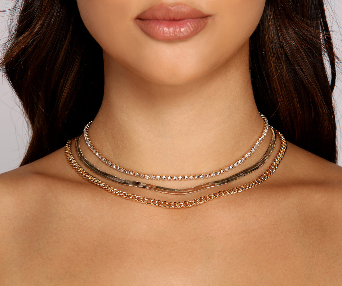 Trendy Glam Layered Chain Necklaces
