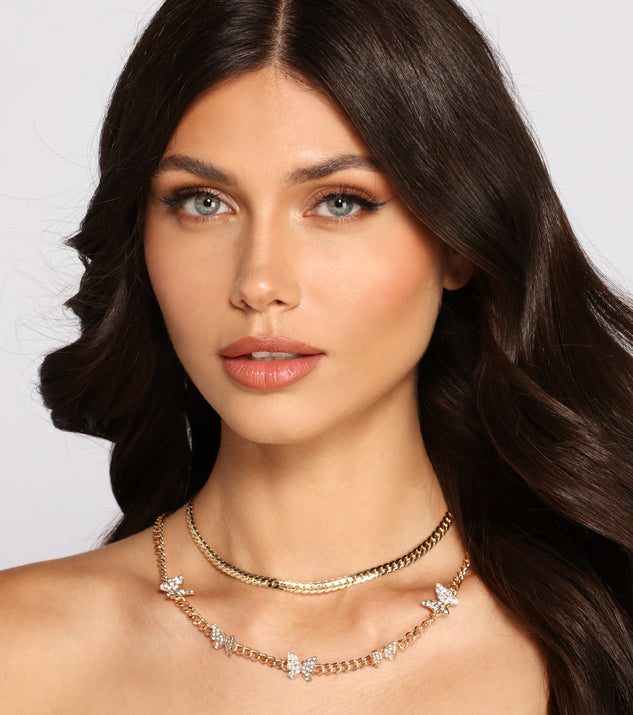 So Chic Two Row Butterfly Chain Choker is the perfect Homecoming look pick with on-trend details to make the 2023 HOCO dance your most memorable event yet!