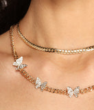 So Chic Two Row Butterfly Chain Choker