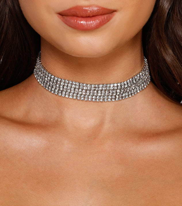 Women Black Leather Rhinestone Choker Necklace Crystal Chokers Statement
