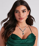 Glamorous Affair Gemstone Necklace And Earrings Set