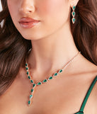 So Glamorous Gemstone Necklace And Earrings Set