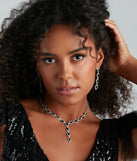 Elevate The Drama Gemstone Necklace And Earrings Set