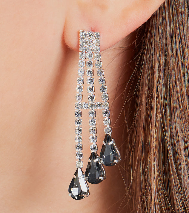 Sequin Fringe Tear Drop Hook Earrings - Floral Collection