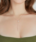 Glam Shine Sterling Silver Plated Cubic Zirconia Lariat Necklace