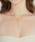 Chic Shine 14K Gold Plated Cubic Zirconia Lariat Necklace