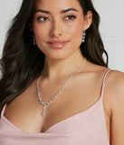 Endless Glamour Rhinestone Necklace And Earrings Set