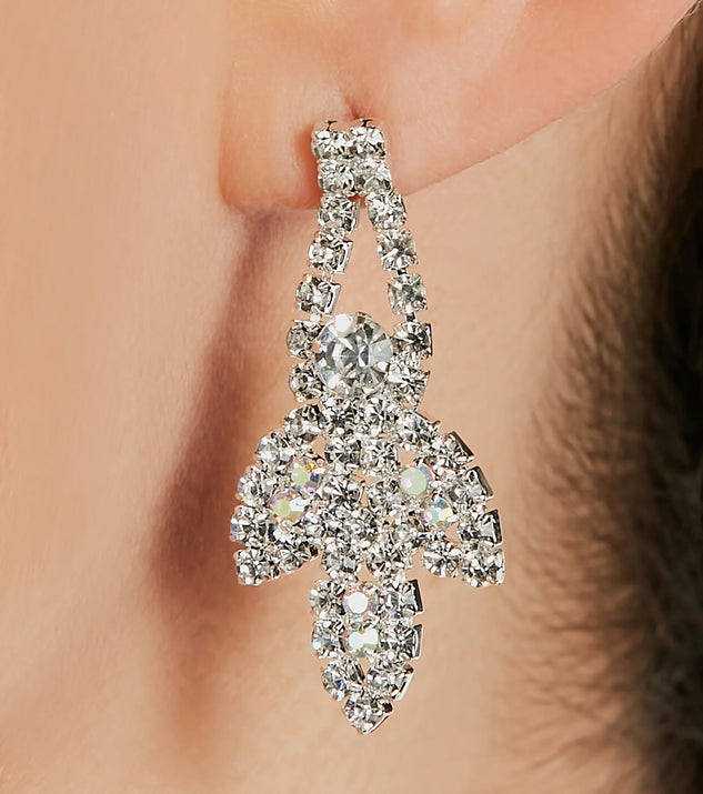 Elegant Sparkle Rhinestone Necklace And Earrings Set