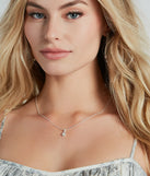 Elegant Aura Dainty Rhinestone And Pearl Necklace