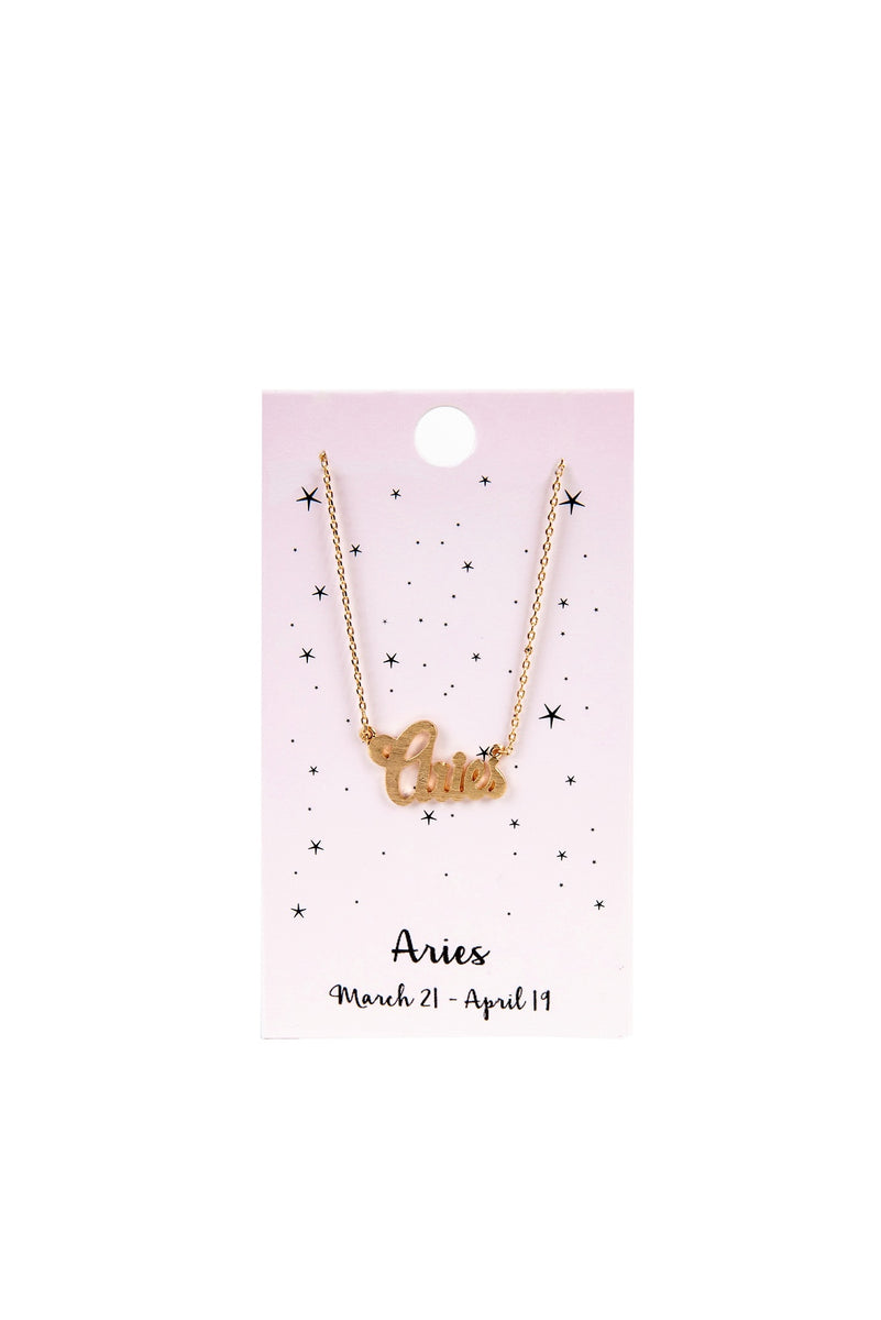 Zodiac Script Necklace