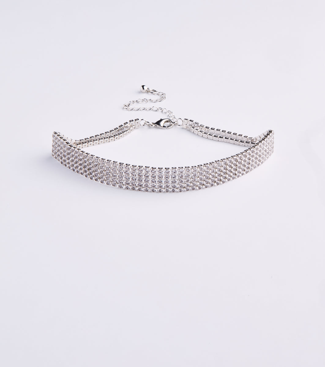 Simple Glam Rhinestone Choker