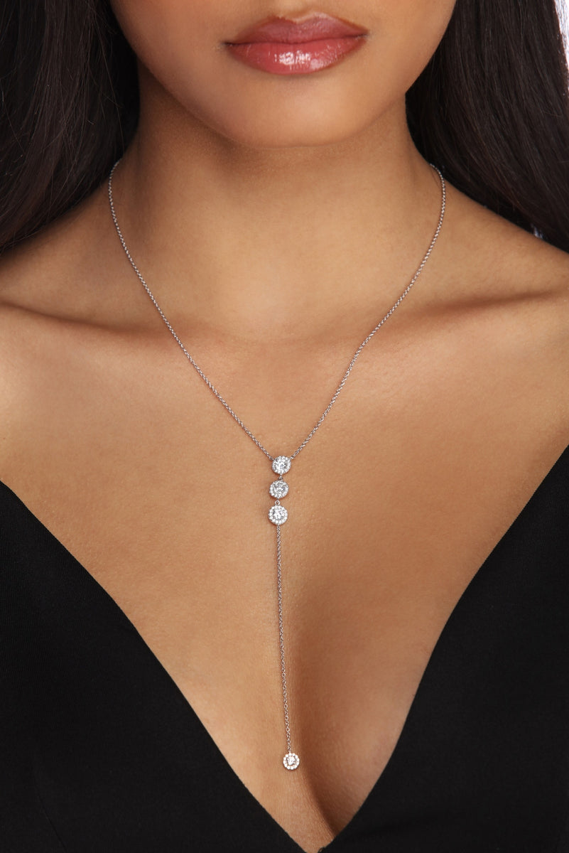 Triple Cubic Zirconia Lariat