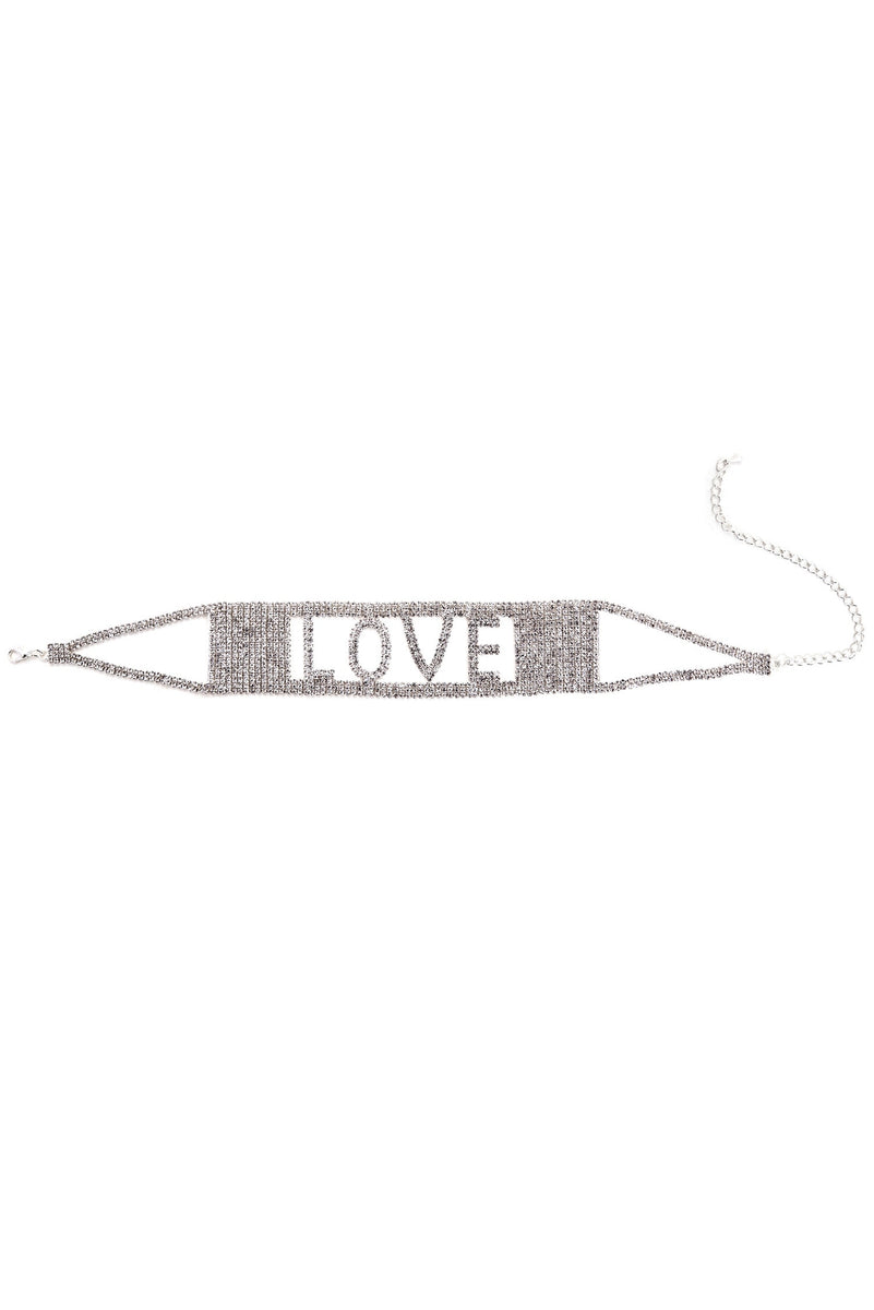 Love Rhinestone Statement Choker