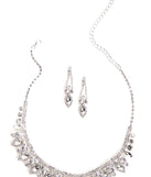 Glamour Tear Drop Necklace And Earrings Set