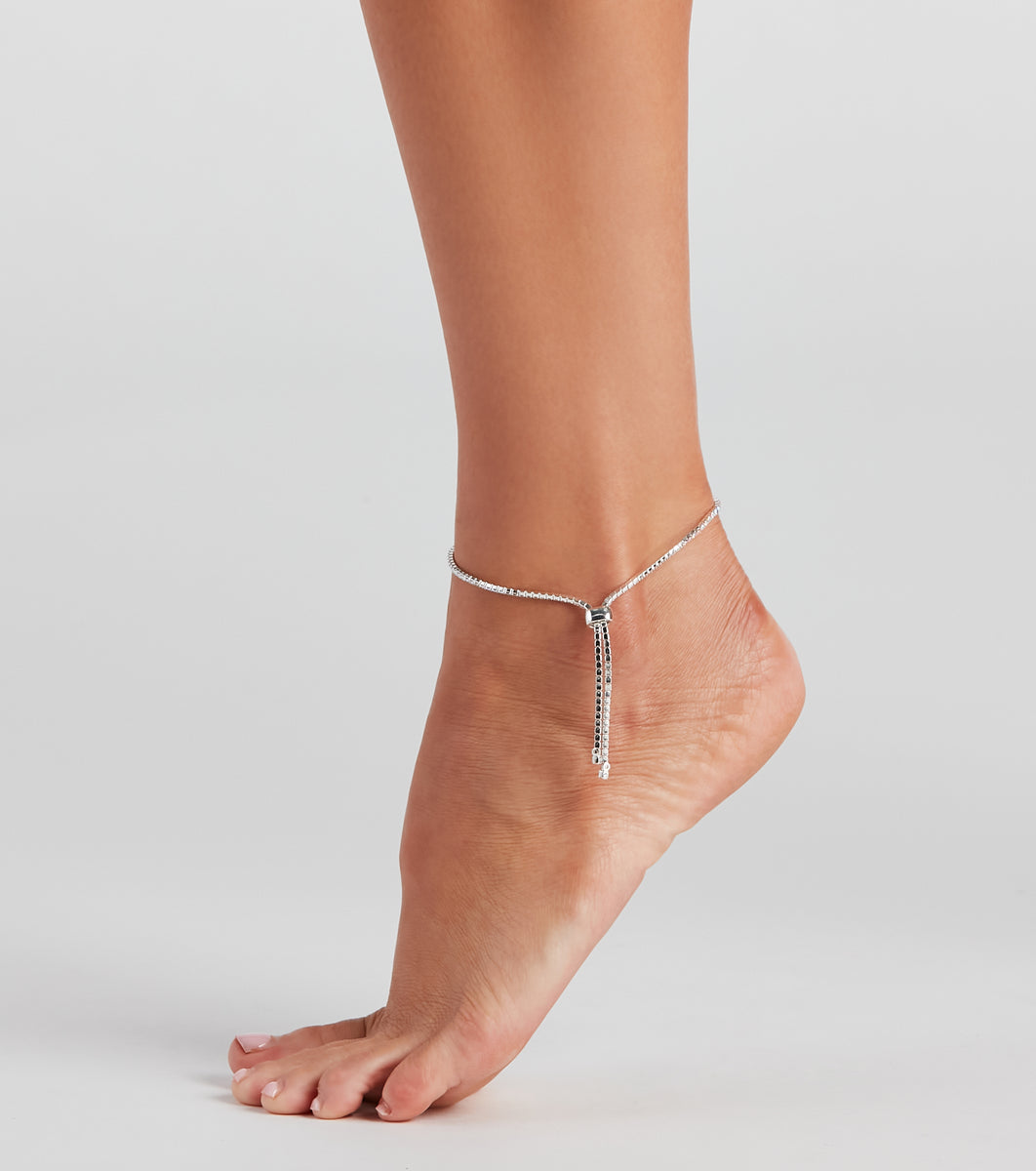 Polished Shine Rhinestone Anklet