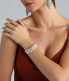 Love The Luxe Rhinestone Leaf Cuff Bracelet