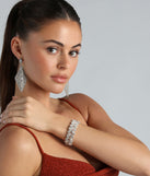 Love The Luxe Rhinestone Leaf Cuff Bracelet