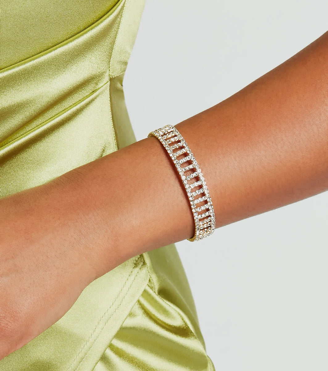 Level Up The Luxe Rhinestone Cutout Bracelet