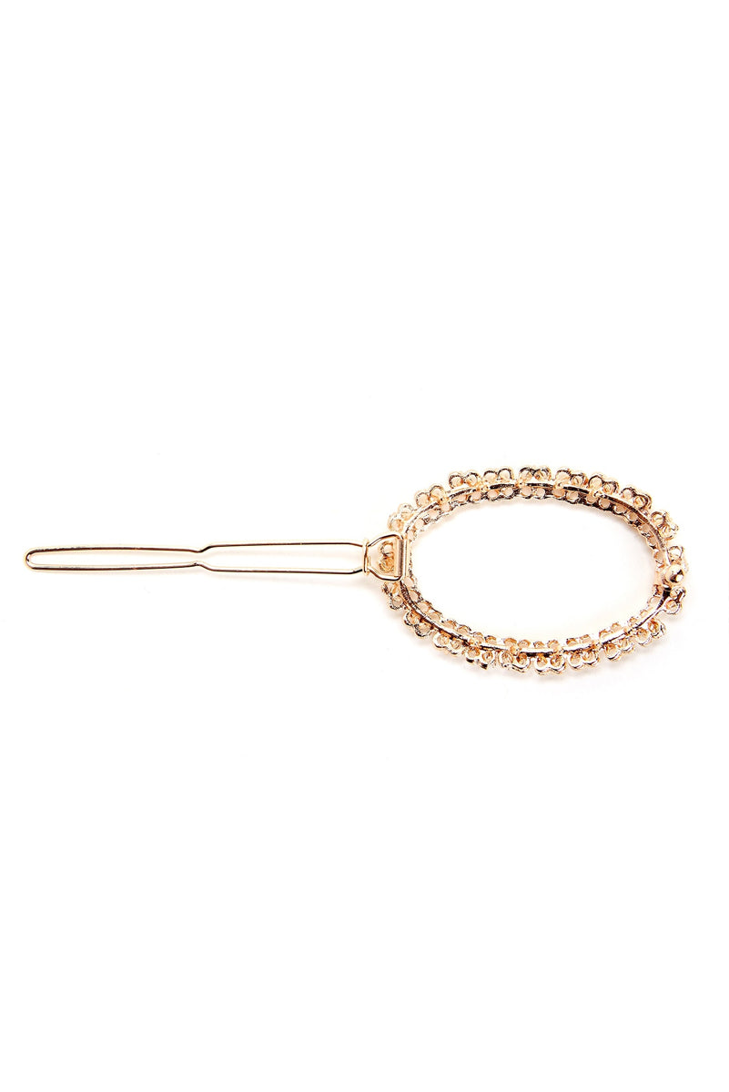 Oval Rhinestone Barrette