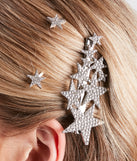 A Born Star Rhinestone Three-Piece Hair Clips