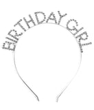 Birthday Girl Rhinestone Silver Headband