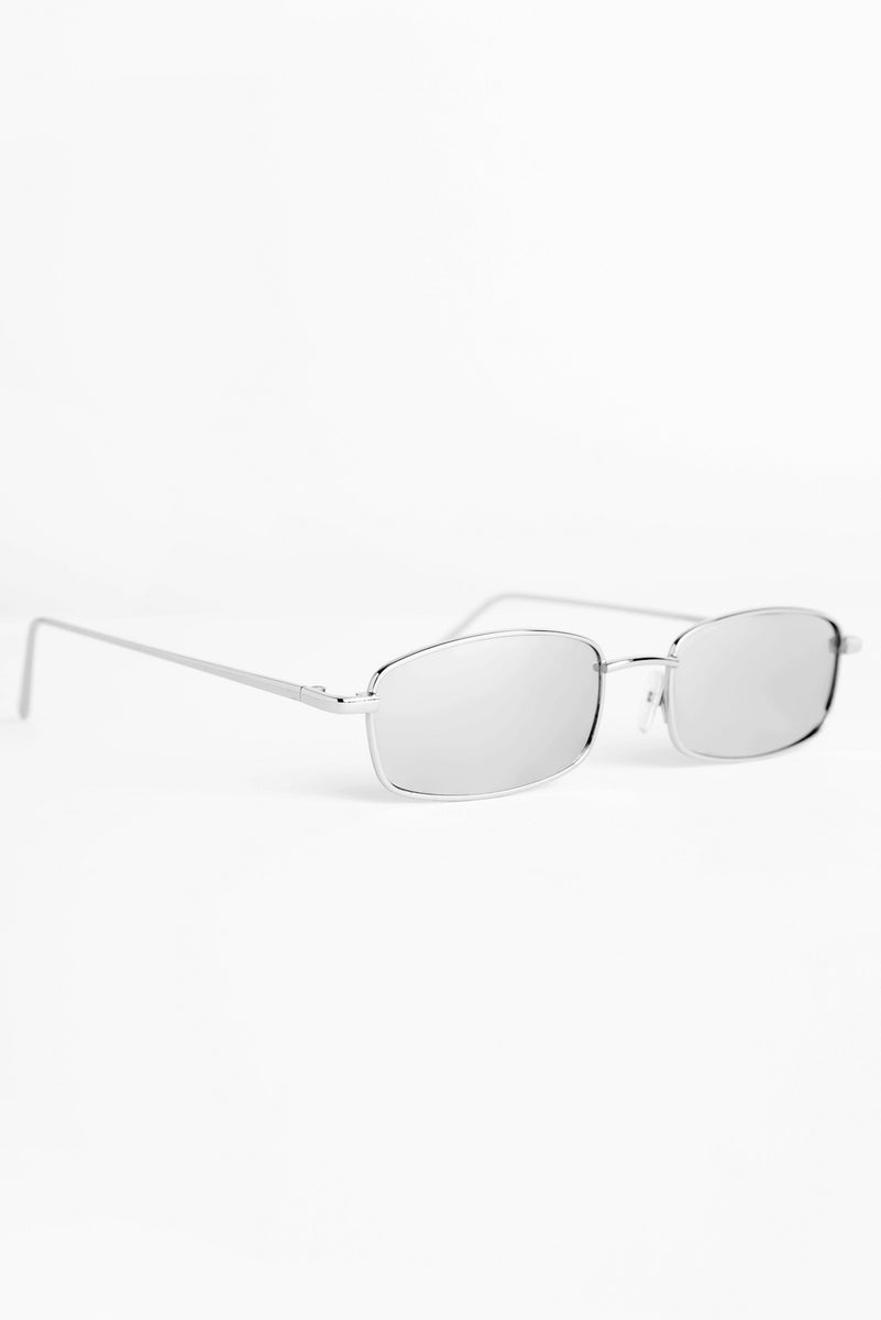 Mirrored Mini Rectangle Sunglasses