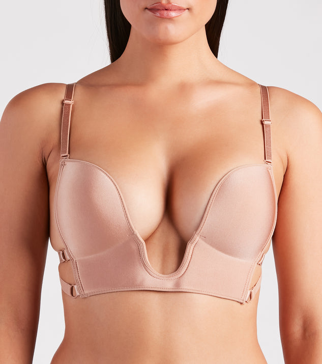 Deep Neck Clear Back Bra at  Women's Clothing store
