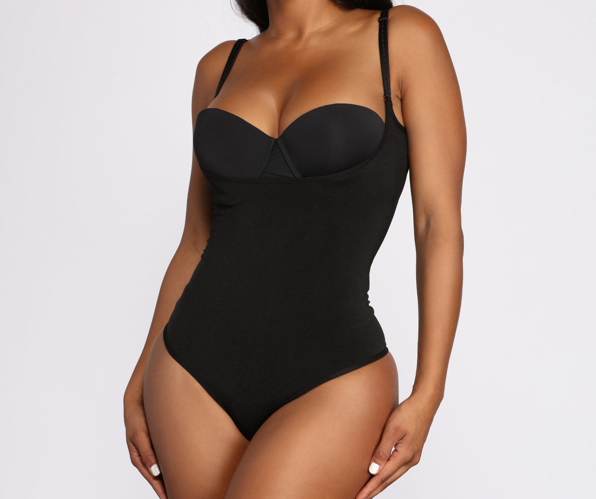Body Contour Compression Silky Off The Shoulder Ruched Thong