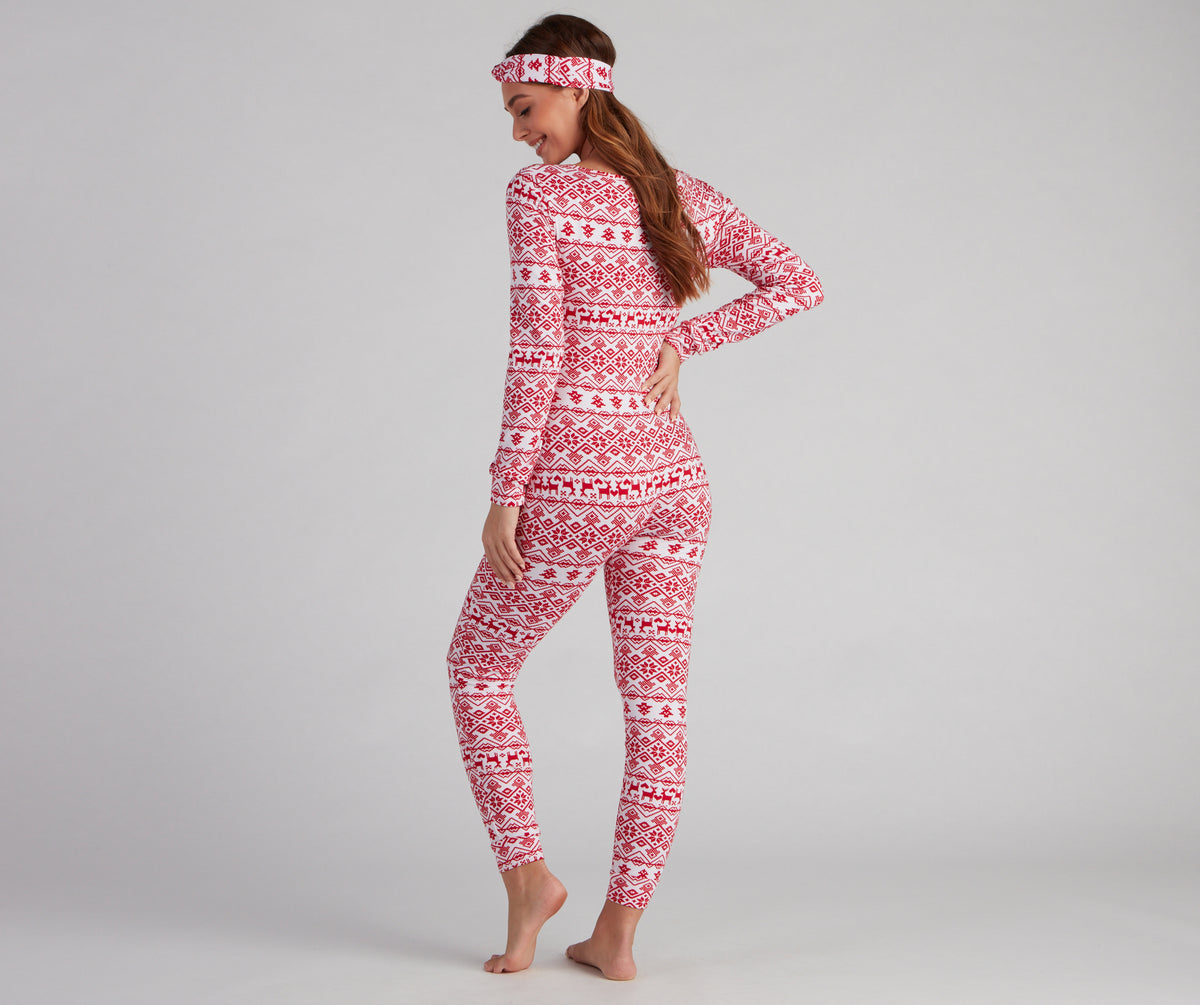 Wish List Fair Isle Cozy Onesie And Headband Set