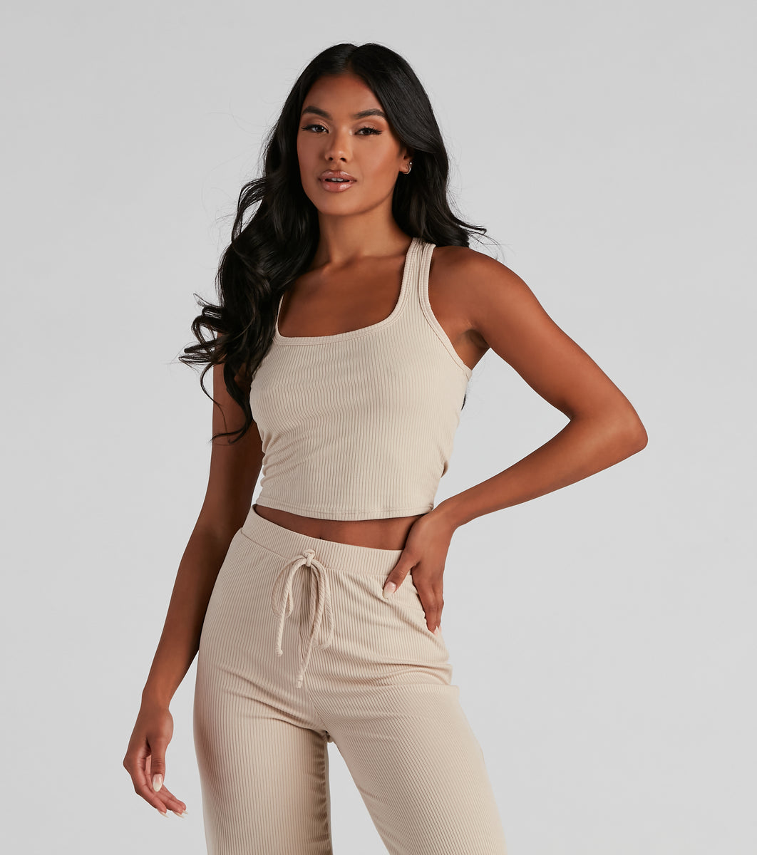 Lounge Goals Racerback PJ Tank Top