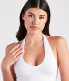 With fun and flirty details, Love To Lounge Seamless Halter Bra Top shows off your unique style for a trendy outfit for the summer season!