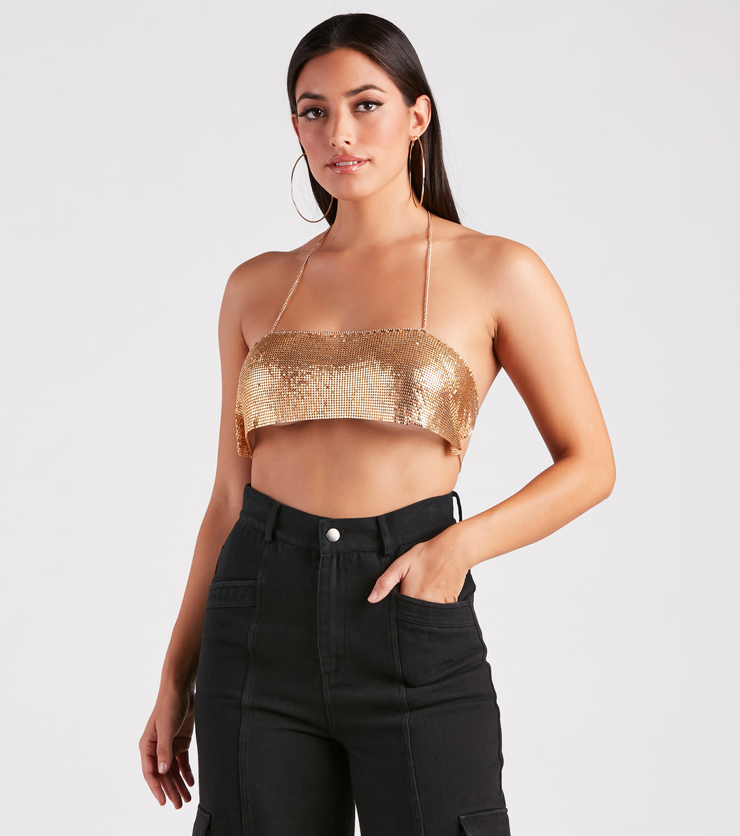 Chainmail Open-Back Halter Top