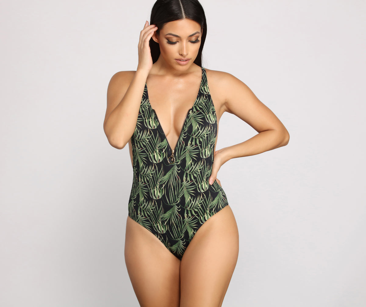 Vienna One-Piece Swimsuit - Ruffle Sleeves - Scrunched Cheeky