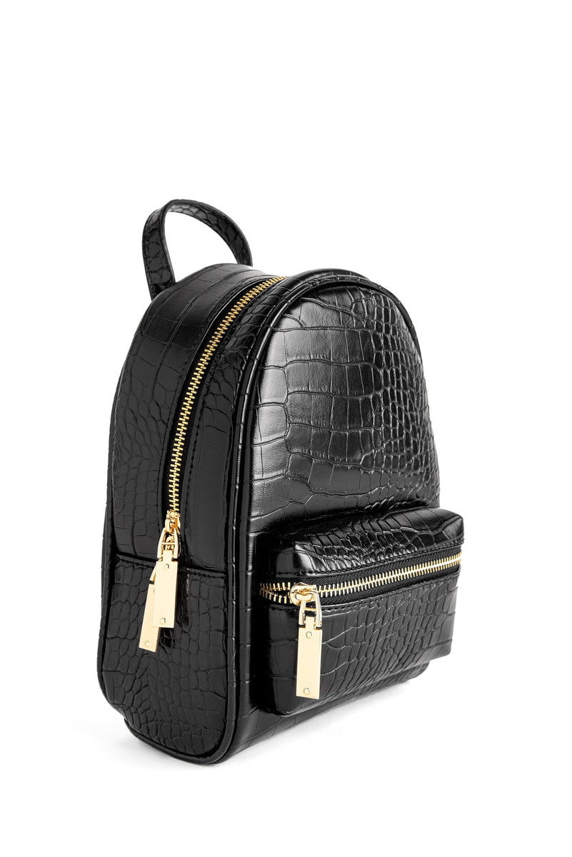 Jones New York Signature Mini Backpack in Emboss black with gold hardware  NWT