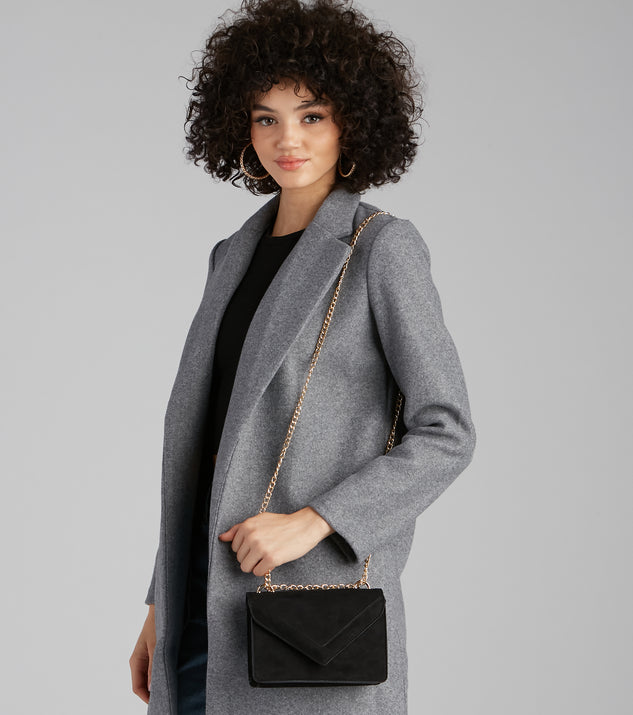 Black Leather Fold-Over Crossbody Bag | Crossbody bag, Leather, Black crossbody  purse
