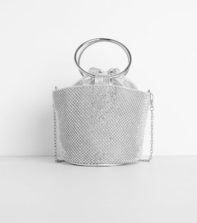 Iridescent mesh bucket bag