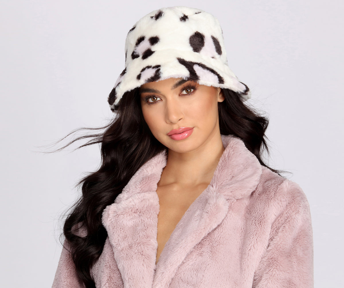On My Leopard Vibes Faux Fur Bucket Hat