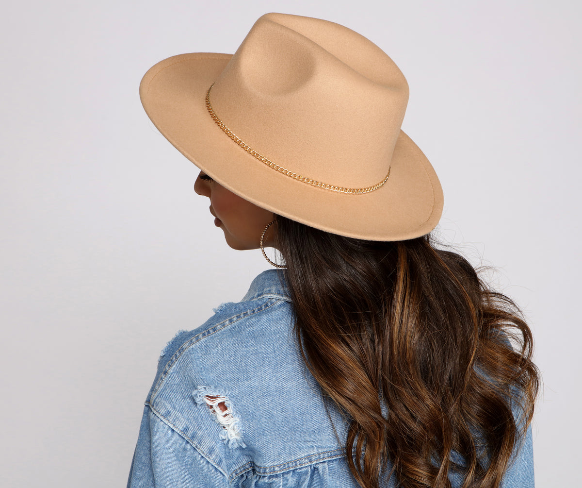 Off The Chain Faux Wool Panama Hat