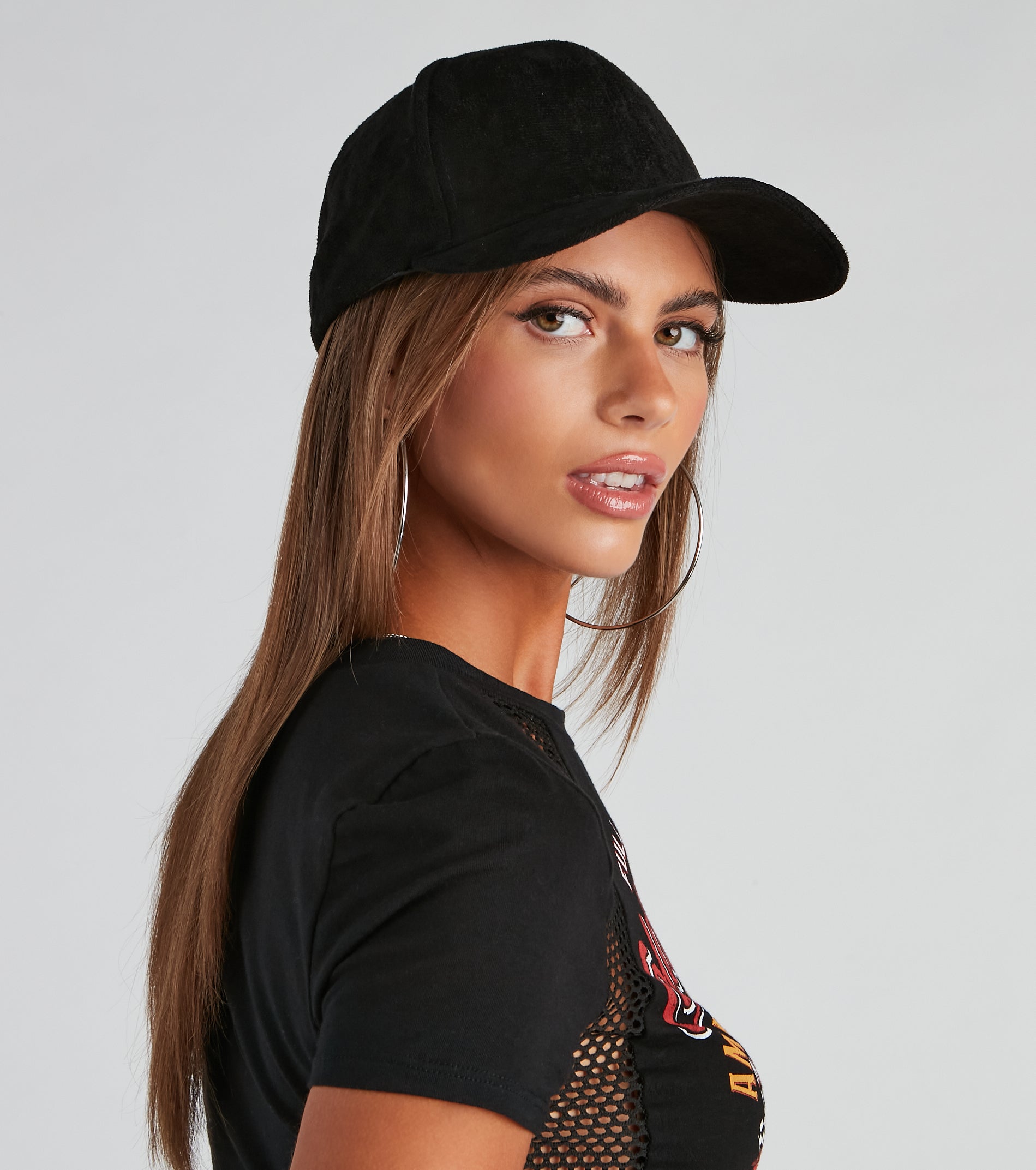 Black suede baseball cap womens online