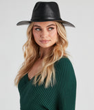 Western Chic Faux Leather Cowboy Hat is a trendy pick to create 2023 festival outfits, festival dresses, outfits for concerts or raves, and complete your best party outfits!