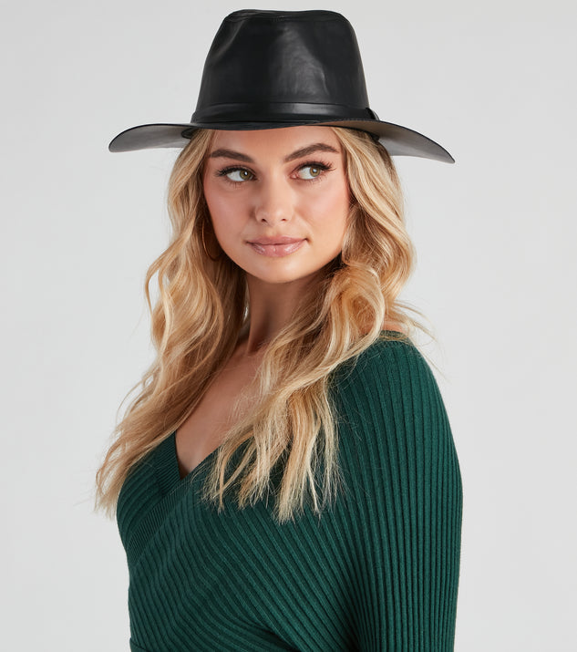 Western Chic Faux Leather Cowboy Hat is a trendy pick to create 2023 festival outfits, festival dresses, outfits for concerts or raves, and complete your best party outfits!