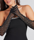 Reigning Chic Mesh Rhinestone Gloves